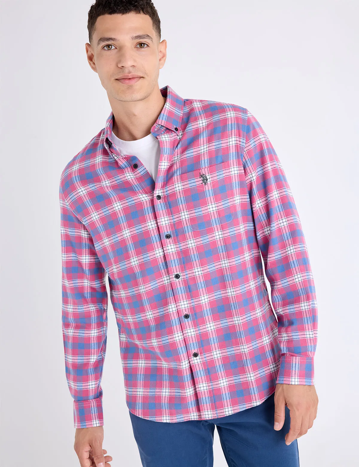 LONG SLEEVE LARGE PLAID PEACHED TWILL SHIRT sold by U.S. Polo Assn.