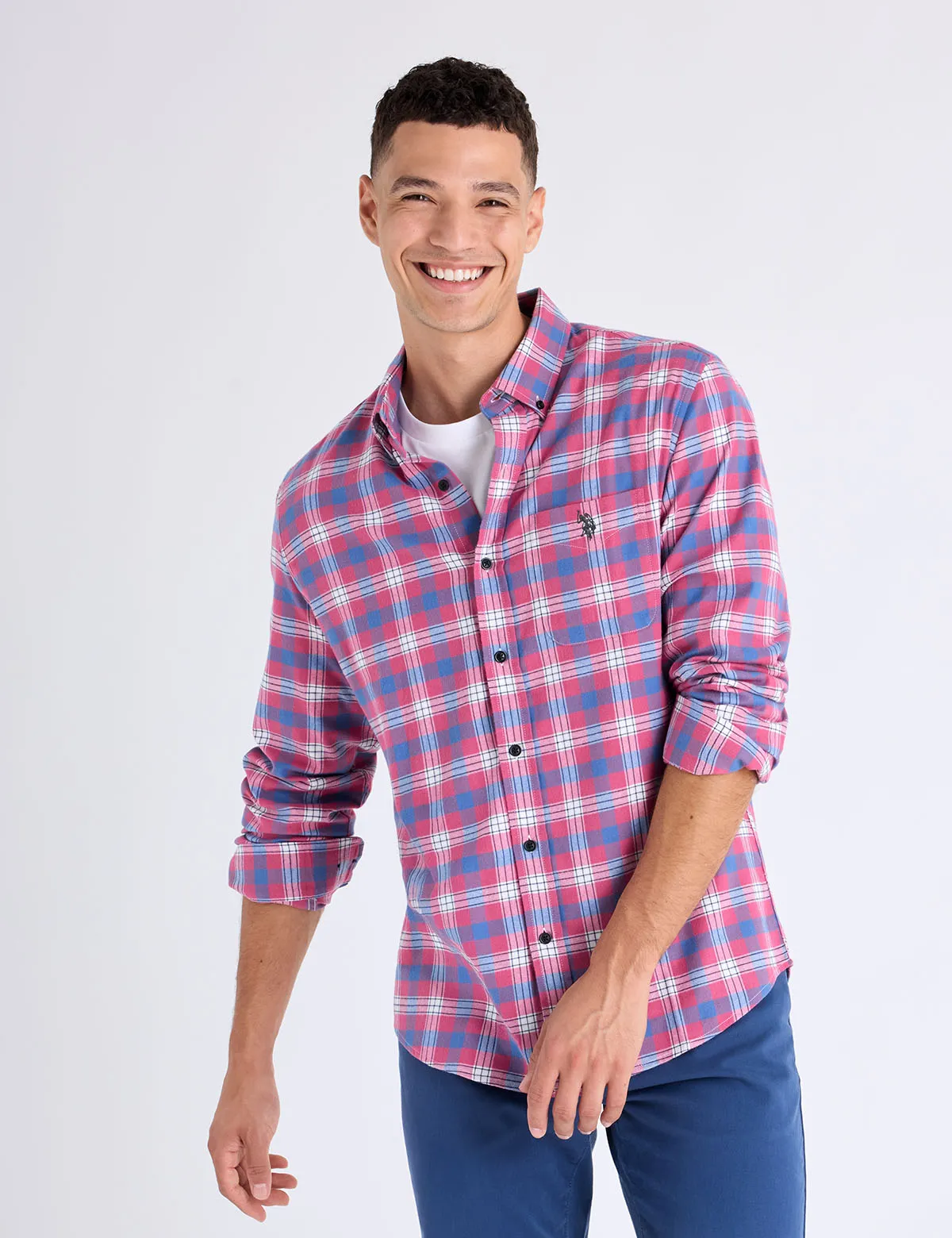 LONG SLEEVE LARGE PLAID PEACHED TWILL SHIRT sold by U.S. Polo Assn. product image thumbnail 4