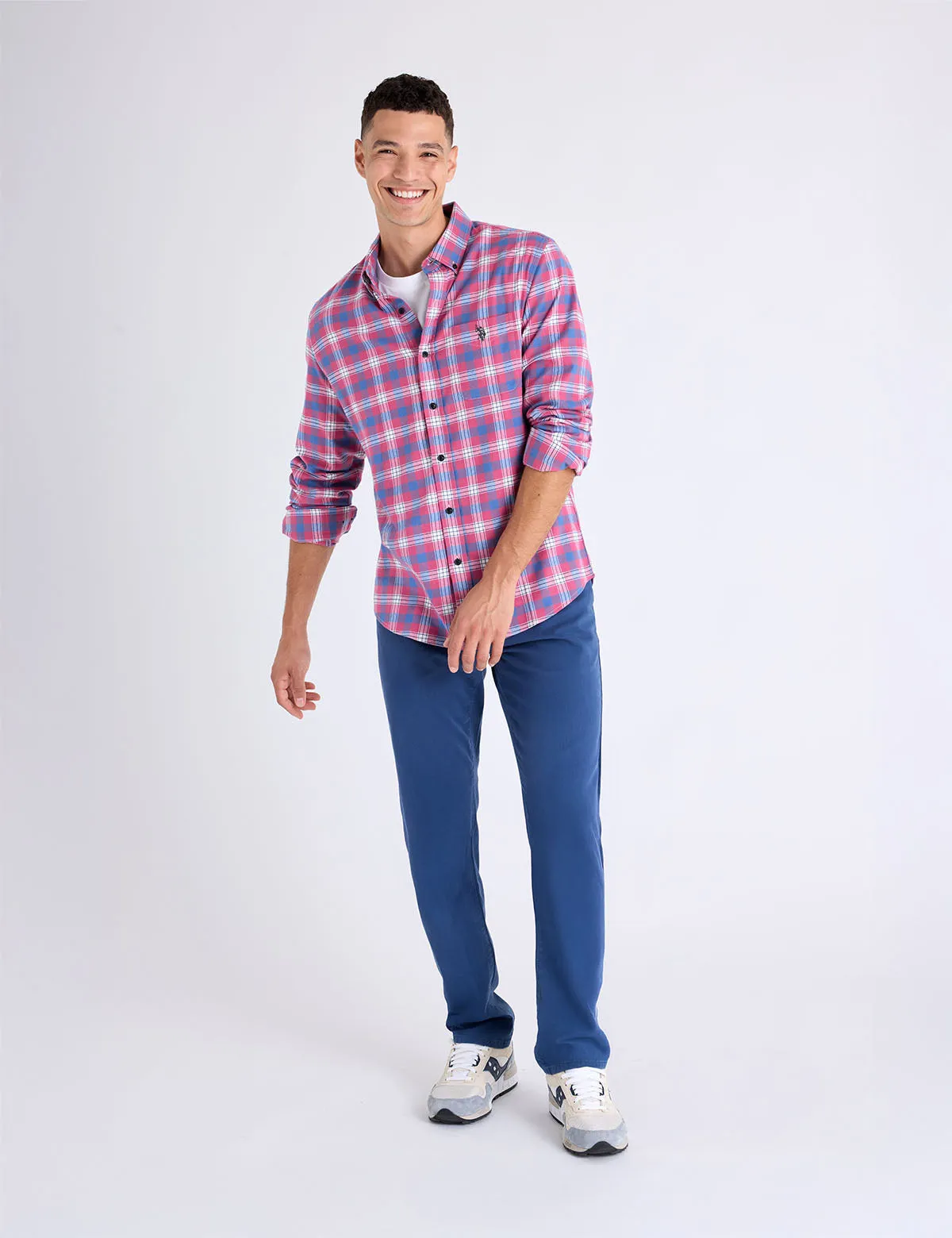 LONG SLEEVE LARGE PLAID PEACHED TWILL SHIRT sold by U.S. Polo Assn. product image thumbnail 2