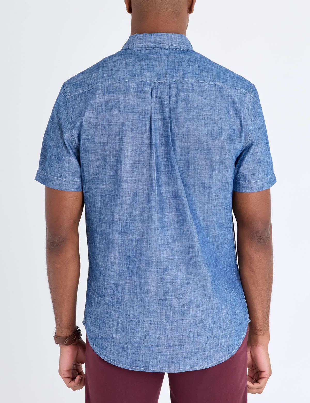 SHORT SLEEVE INDIGO CHAMBRAY SHIRT WITH POCKET sold by U.S. Polo Assn. product image thumbnail 4
