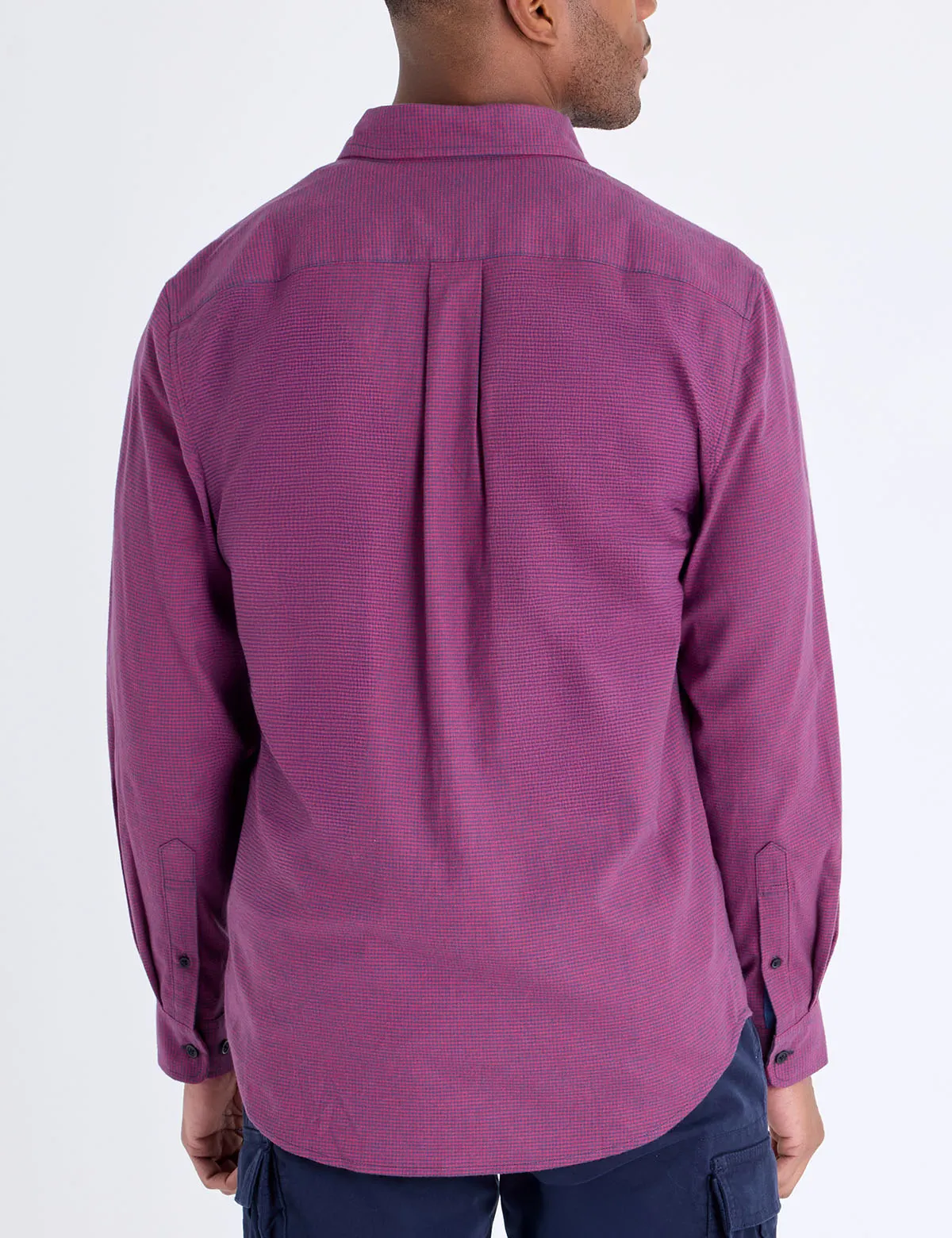 LONG SLEEVE HOUNDSTOOTH PEACHED TWILL SHIRT sold by U.S. Polo Assn. product image thumbnail 3