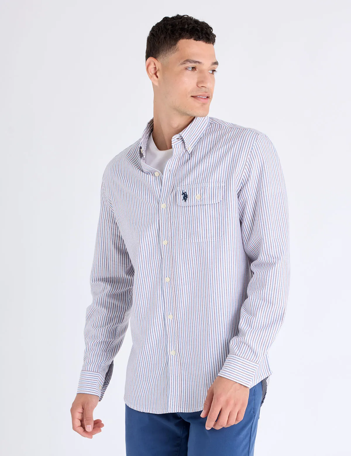 LONG SLEEVE VERTICAL STRIPE OXFORD SHIRT sold by U.S. Polo Assn.