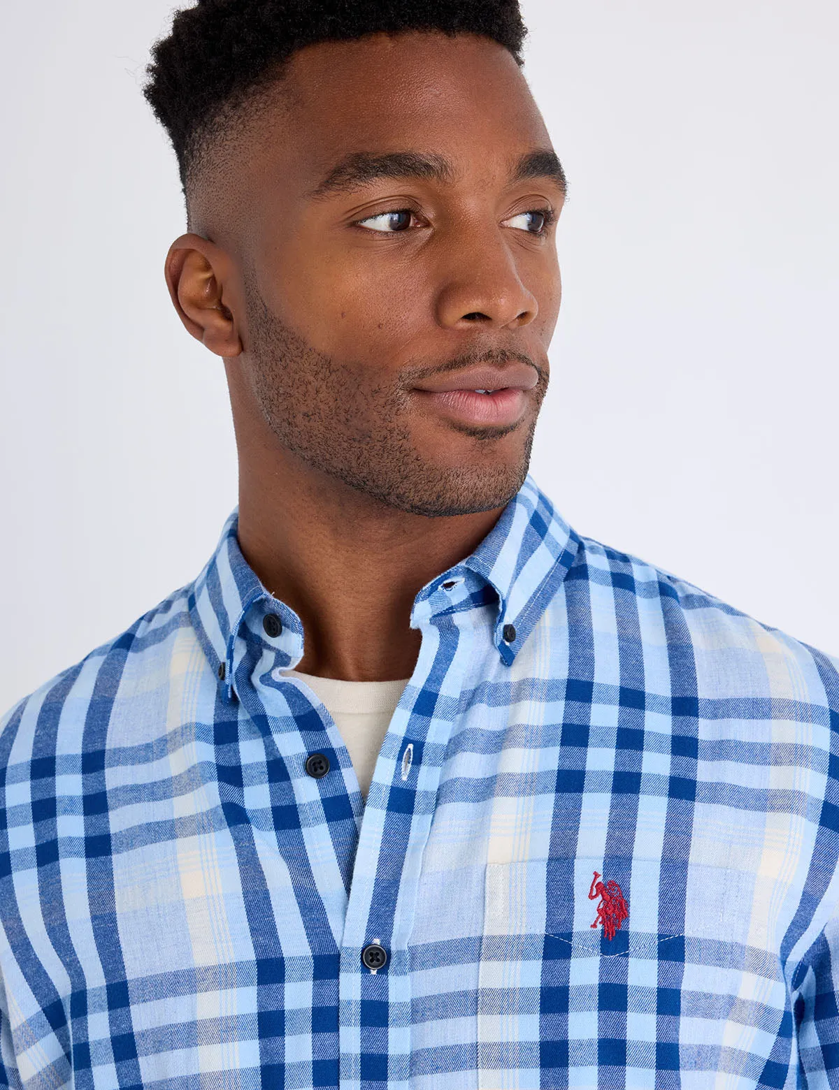 LONG SLEEVE LARGE PLAID PEACHED TWILL SHIRT sold by U.S. Polo Assn. product image thumbnail 3
