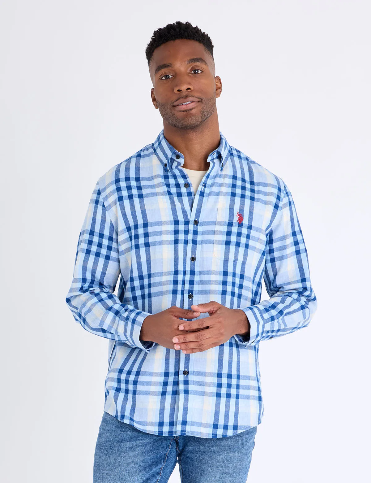 LONG SLEEVE LARGE PLAID PEACHED TWILL SHIRT sold by U.S. Polo Assn. product image thumbnail 2