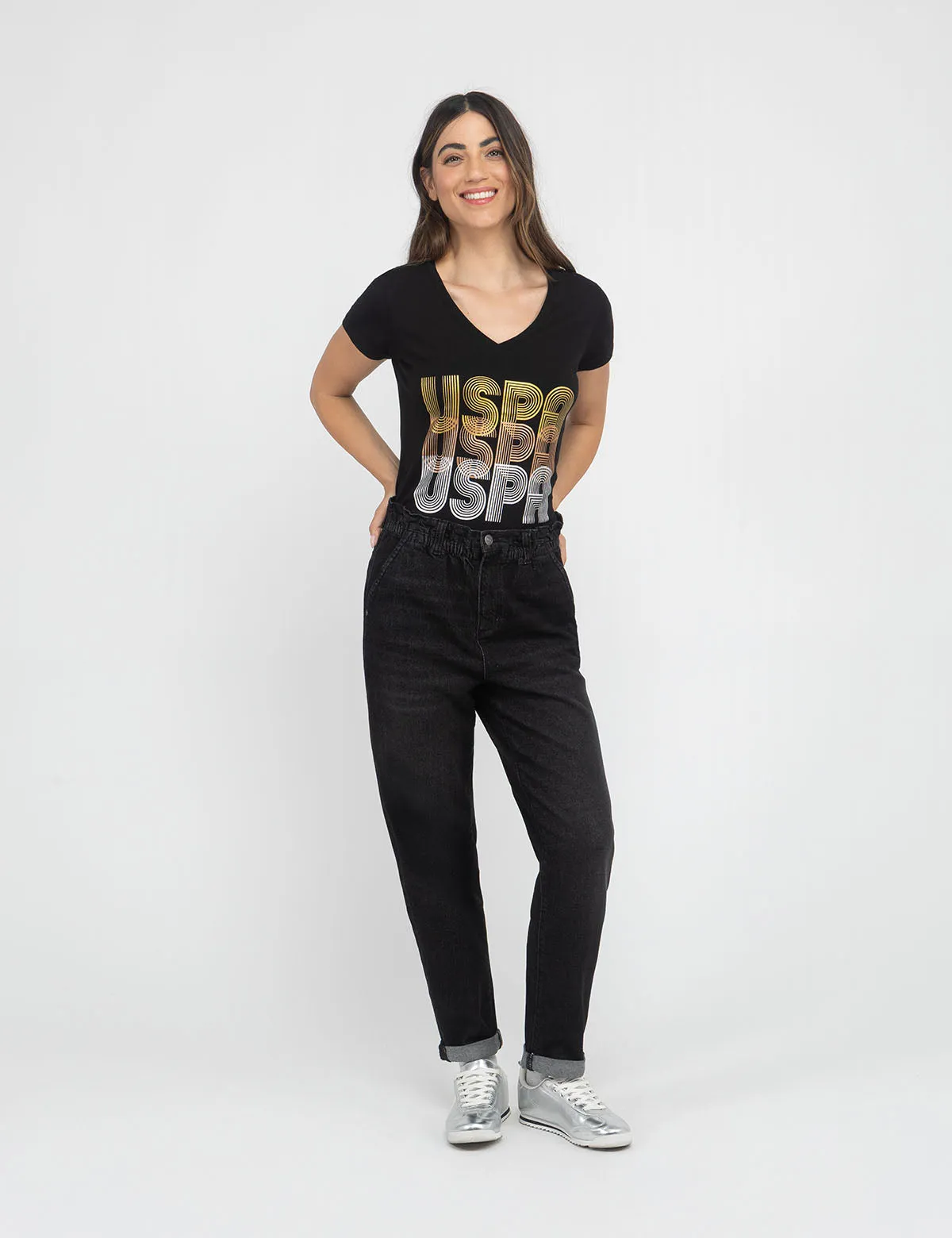 HIGH RISE PAPERBAG CROPPED JEANS sold by U.S. Polo Assn. product image thumbnail 2