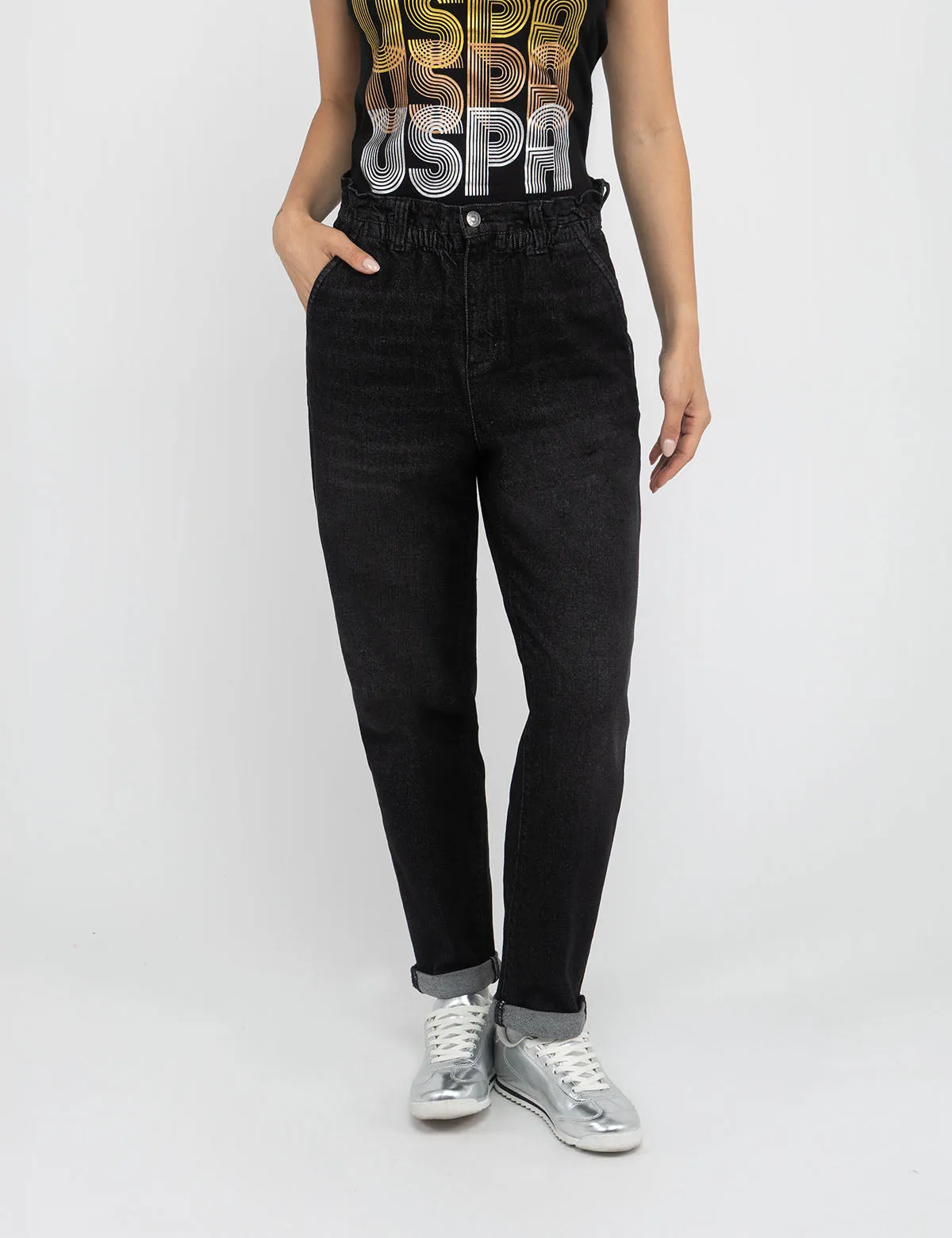 HIGH RISE PAPERBAG CROPPED JEANS sold by U.S. Polo Assn.