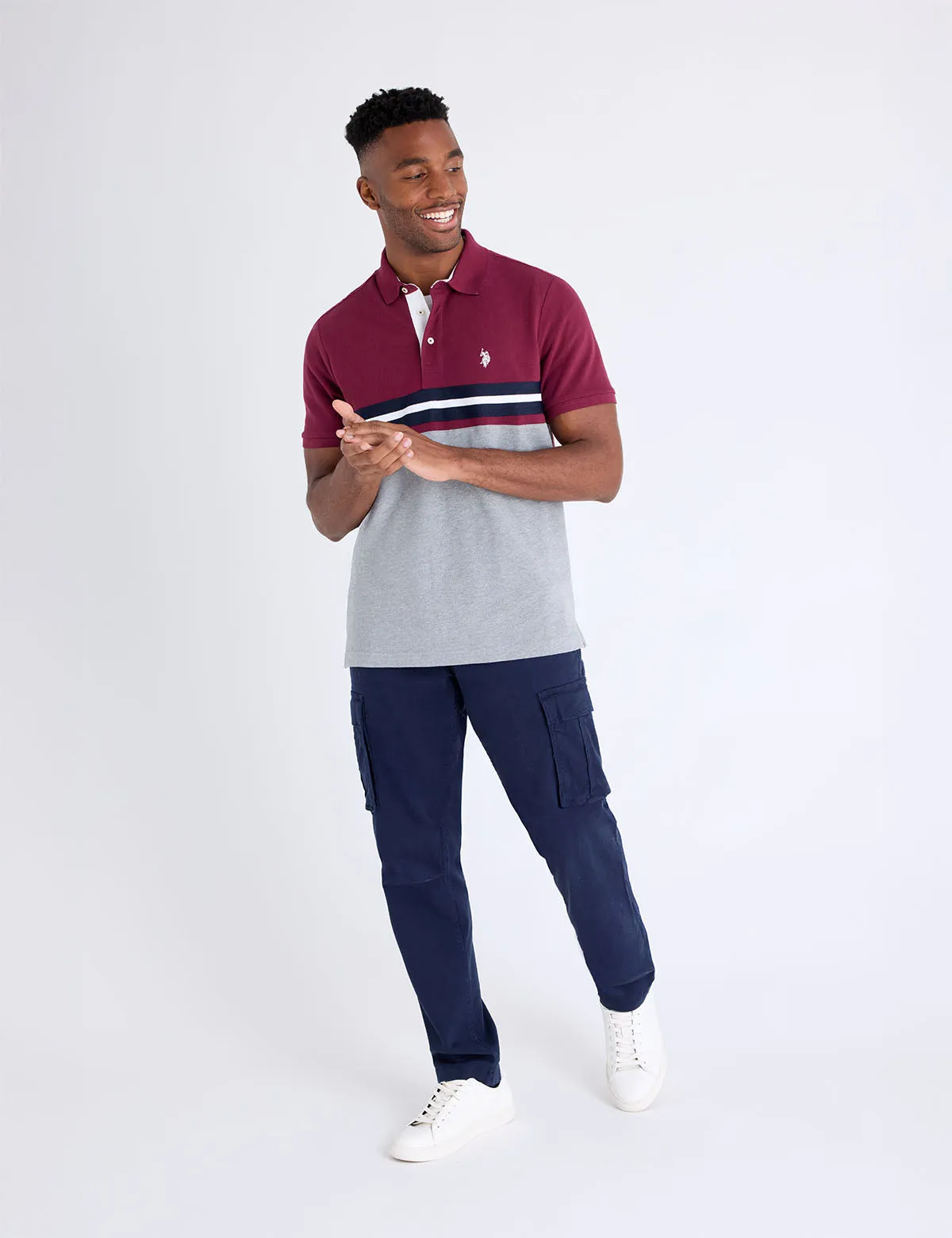 COLOR BLOCK TRICOT TAPE PIQUE POLO SHIRT sold by U.S. Polo Assn. product image thumbnail 3