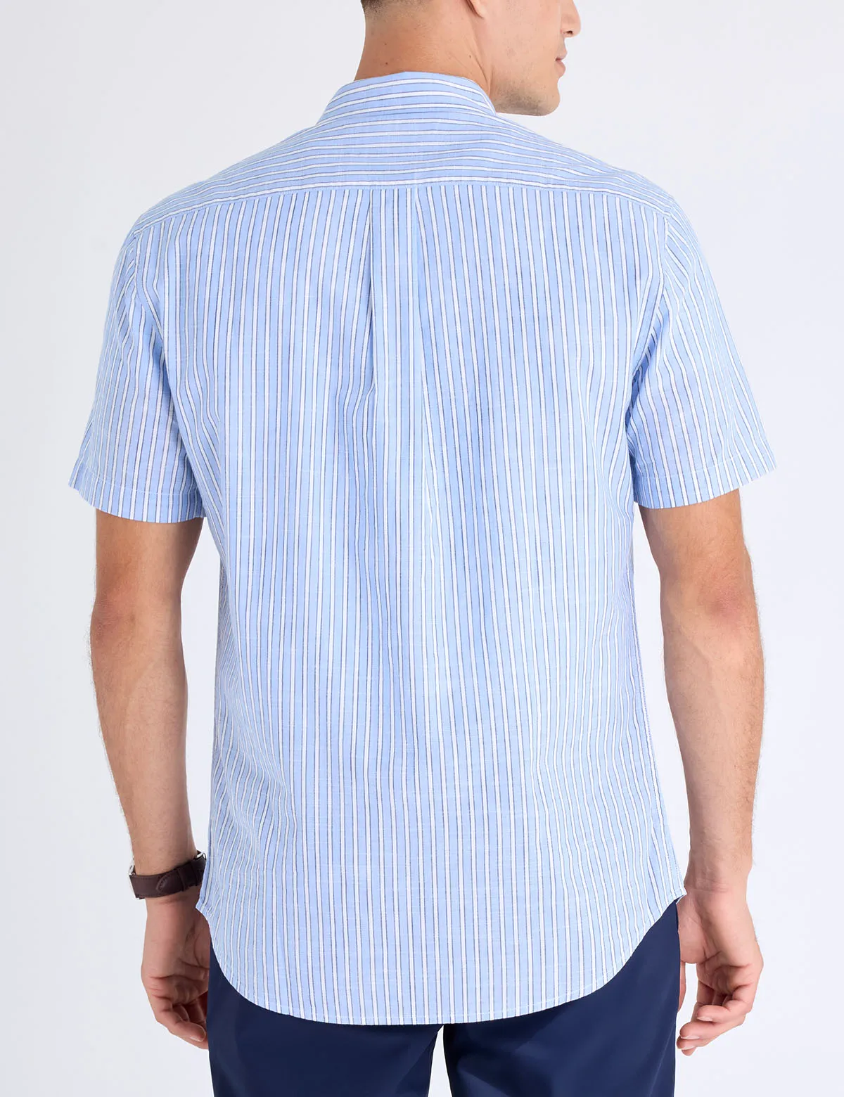 SHORT SLEEVE VERTICAL STRIPE SLUB POPLIN SHIRT sold by U.S. Polo Assn. product image thumbnail 4