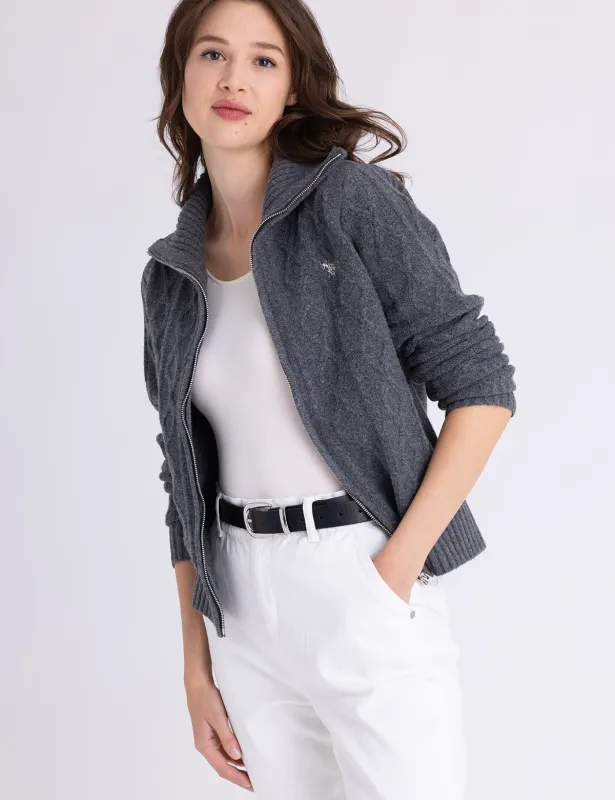 FULL ZIP CABLE SWEATER sold by U.S. Polo Assn.