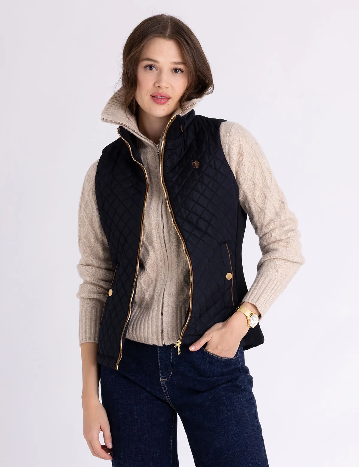 SIDE KNIT QUILTED VEST sold by U.S. Polo Assn.