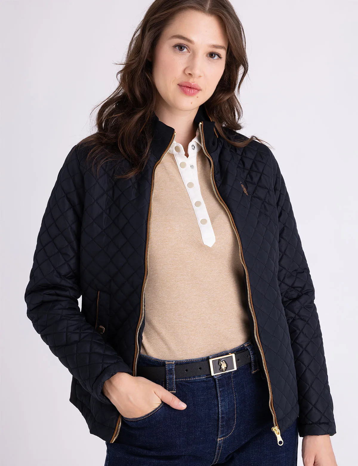 QUILTED SIDE KNIT MOTO JACKET sold by U.S. Polo Assn. product image thumbnail 5