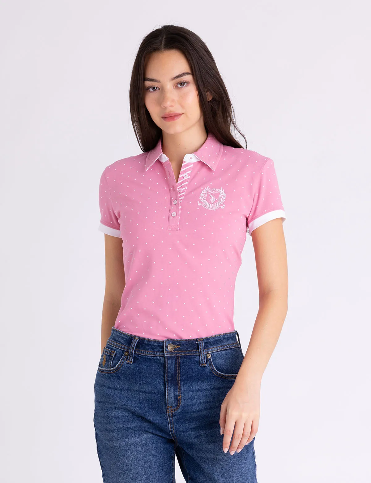DOT PRINT COLLEGIATE POLO SHIRT sold by U.S. Polo Assn. product image thumbnail 2