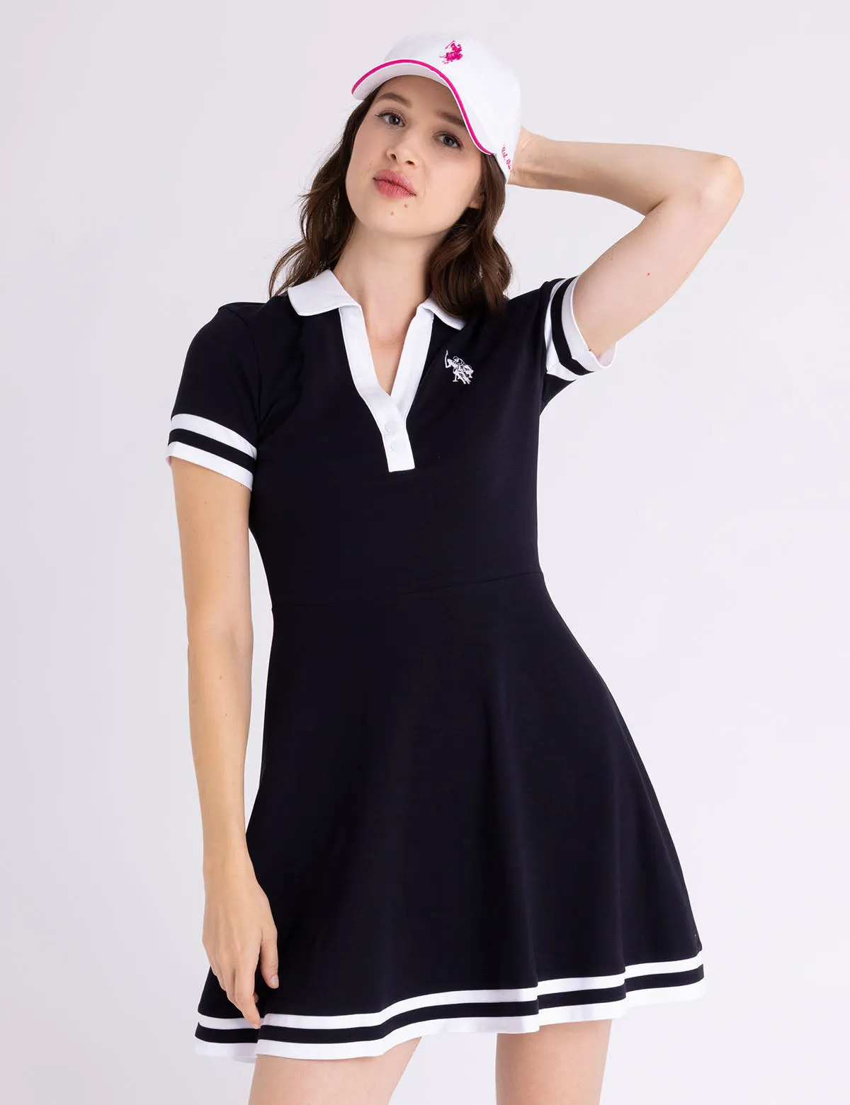 FIT AND FLARE Y-PLACKET POLO DRESS sold by U.S. Polo Assn. product image thumbnail 5
