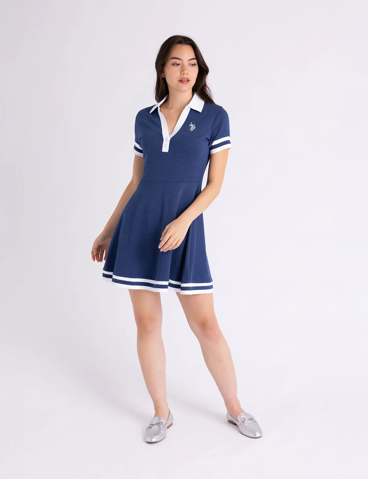 FIT AND FLARE Y-PLACKET POLO DRESS sold by U.S. Polo Assn. product image thumbnail 2
