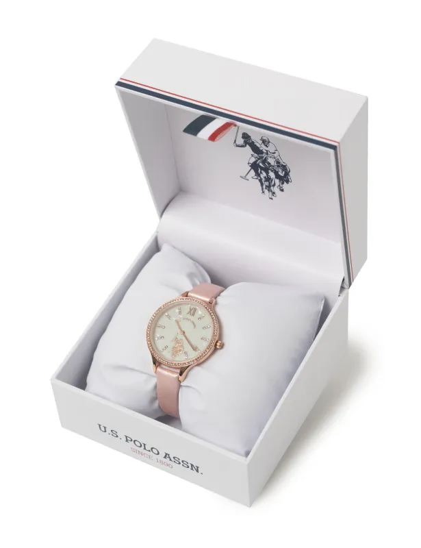 LADIES PINK EMBELLISHED BRACELET WATCH sold by U.S. Polo Assn.
