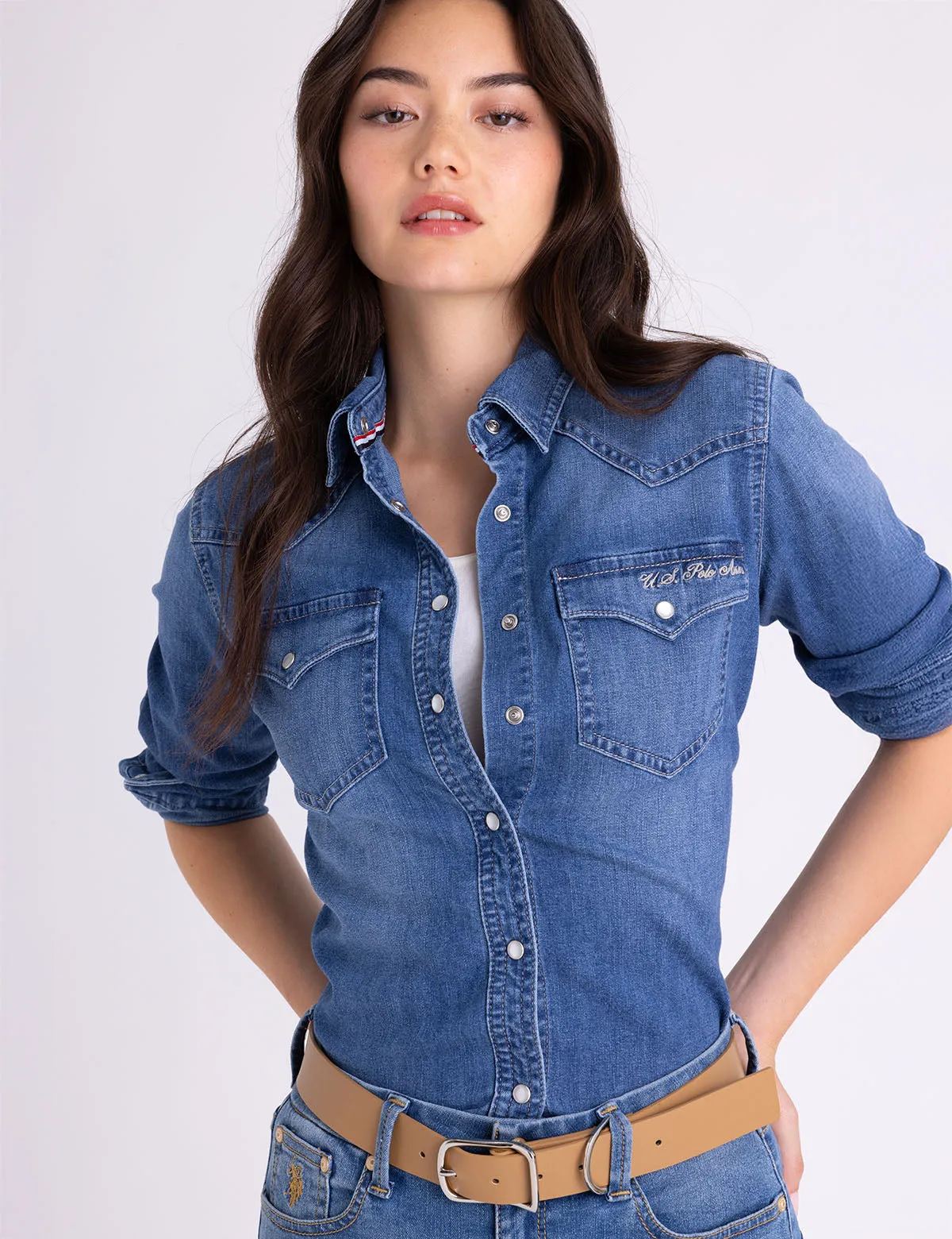 LONG SLEEVE DENIM WESTERN SHIRT sold by U.S. Polo Assn.