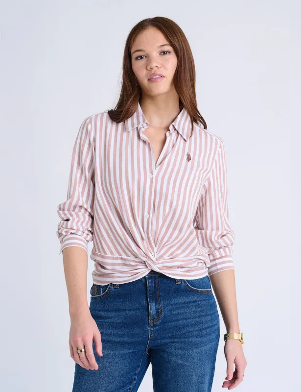 LONG SLEEVE KNOTTED STRIPE SHIRT sold by U.S. Polo Assn.