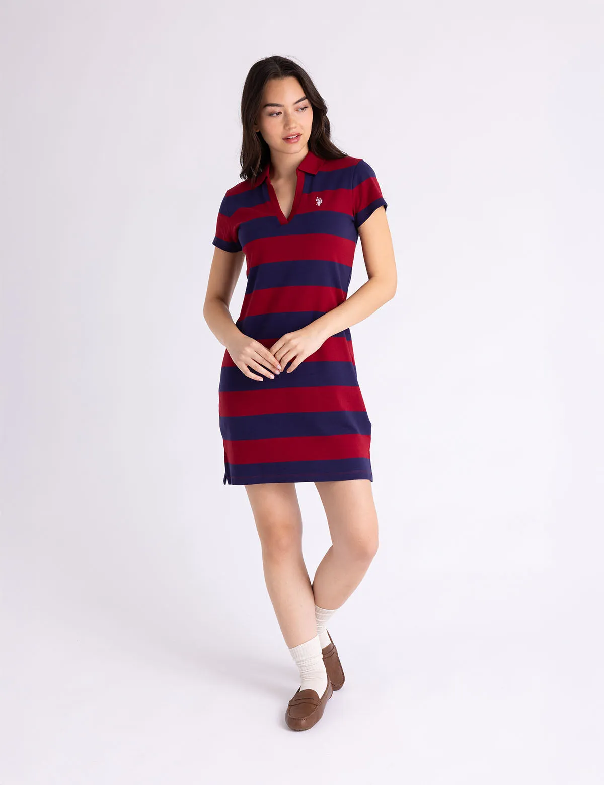 Y-PLACKET RUGBY STRIPE SLIM FIT POLO DRESS sold by U.S. Polo Assn. product image thumbnail 2