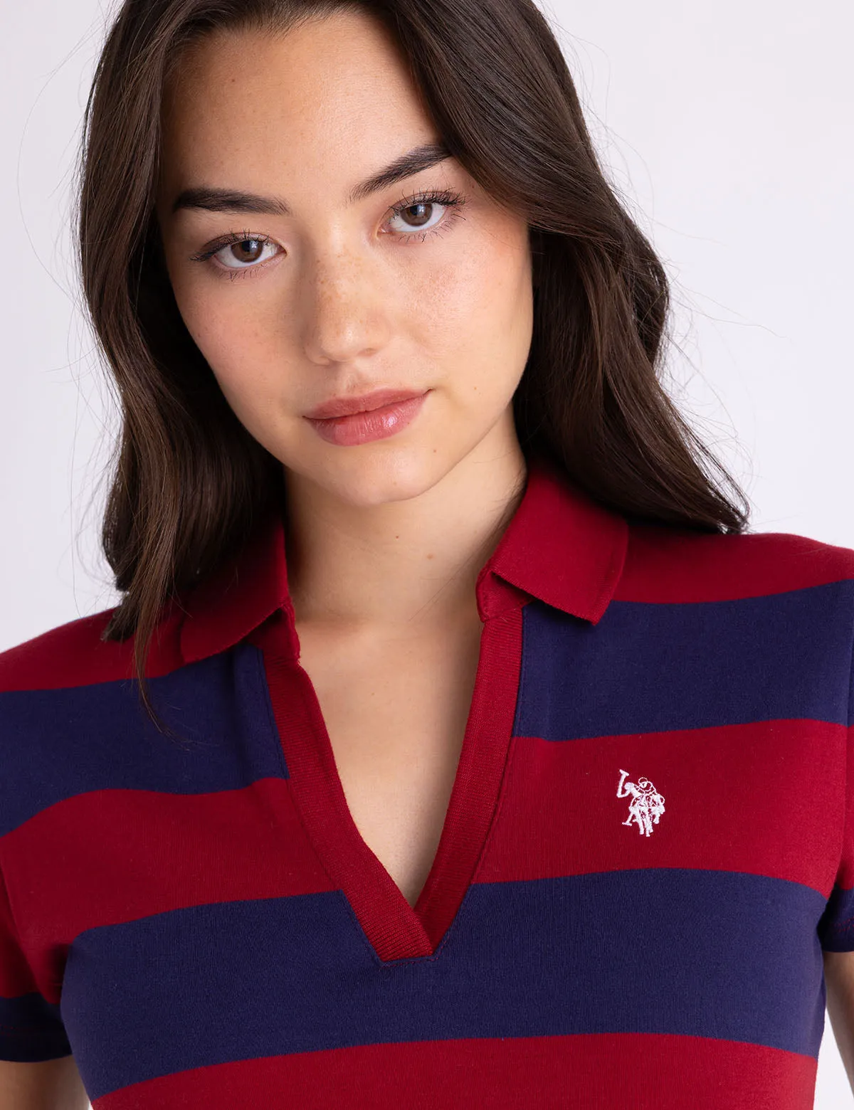 Y-PLACKET RUGBY STRIPE SLIM FIT POLO DRESS sold by U.S. Polo Assn. product image thumbnail 3