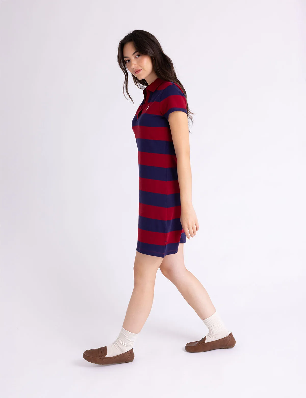 Y-PLACKET RUGBY STRIPE SLIM FIT POLO DRESS sold by U.S. Polo Assn. product image thumbnail 4