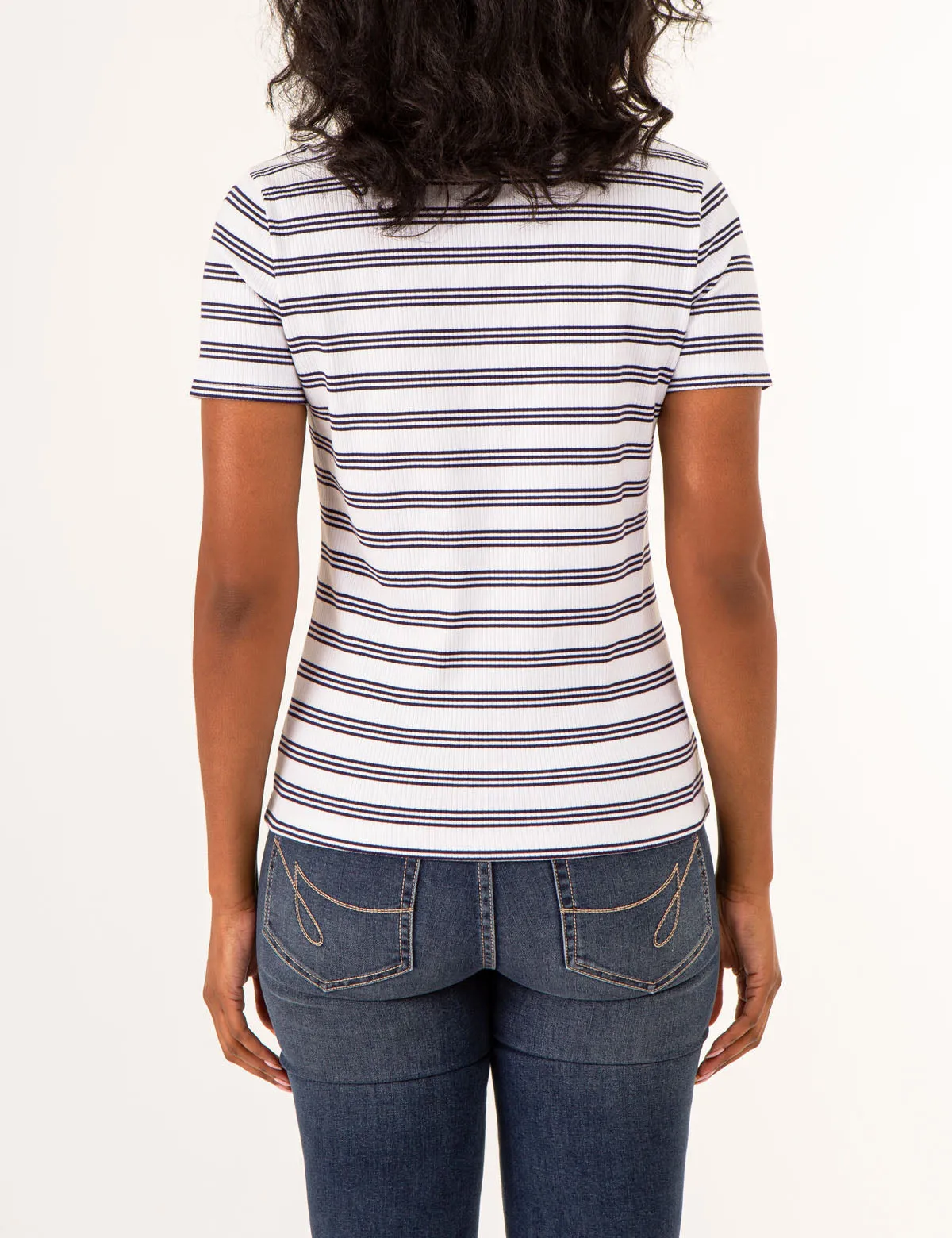 V-NECK RIBBED STRIPED TOP sold by U.S. Polo Assn. product image thumbnail 4