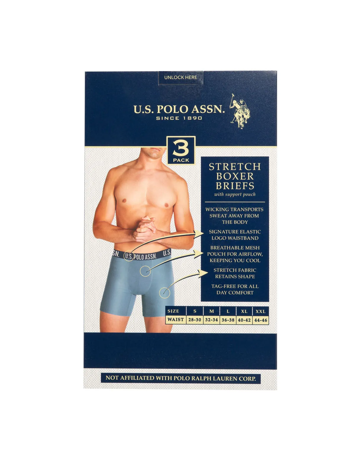 3 PACK STRETCH BOXER BRIEFS sold by U.S. Polo Assn. product image thumbnail 3