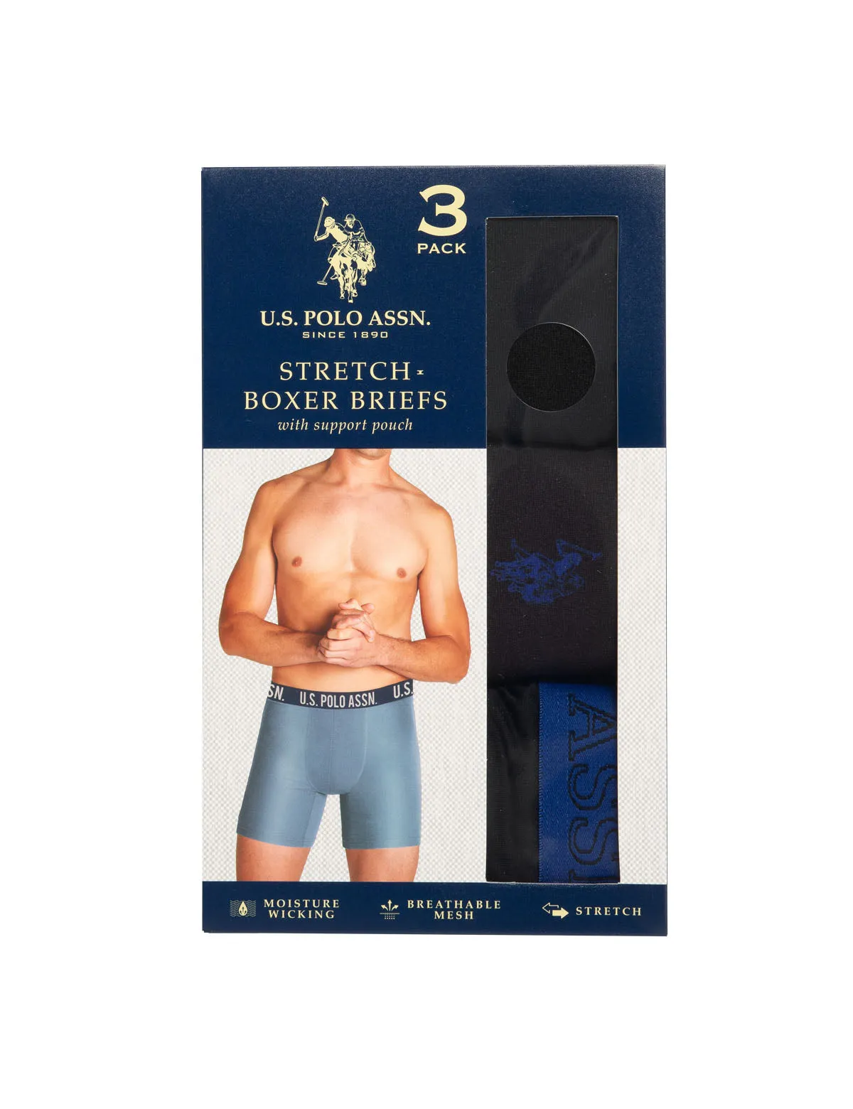 3 PACK STRETCH BOXER BRIEFS sold by U.S. Polo Assn. product image thumbnail 2