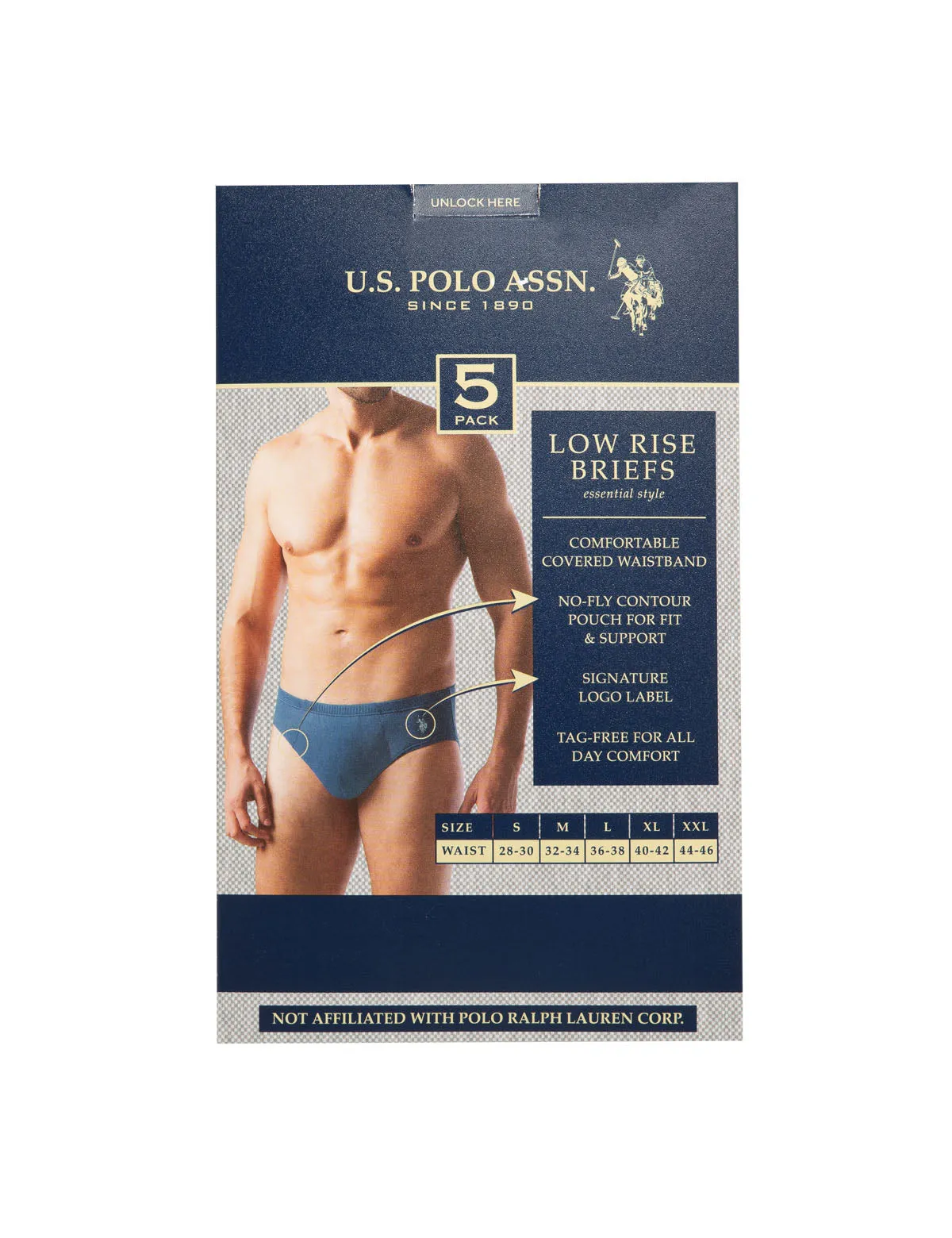 5PK LOWRISE BRIEFS sold by U.S. Polo Assn. product image thumbnail 3