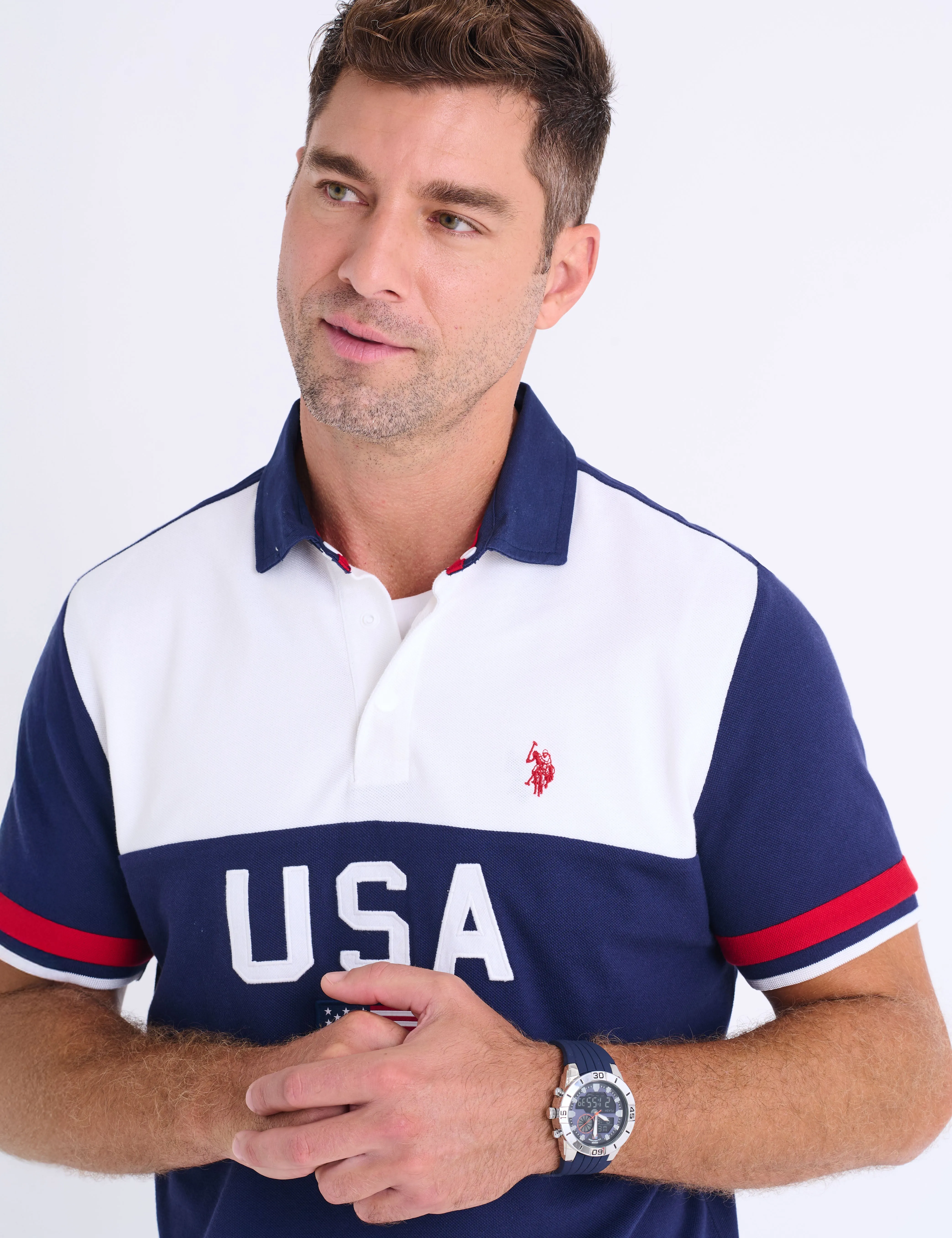 COLOR BLOCK USA APPLIQUE PIQUE POLO SHIRT sold by U.S. Polo Assn. product image thumbnail 5