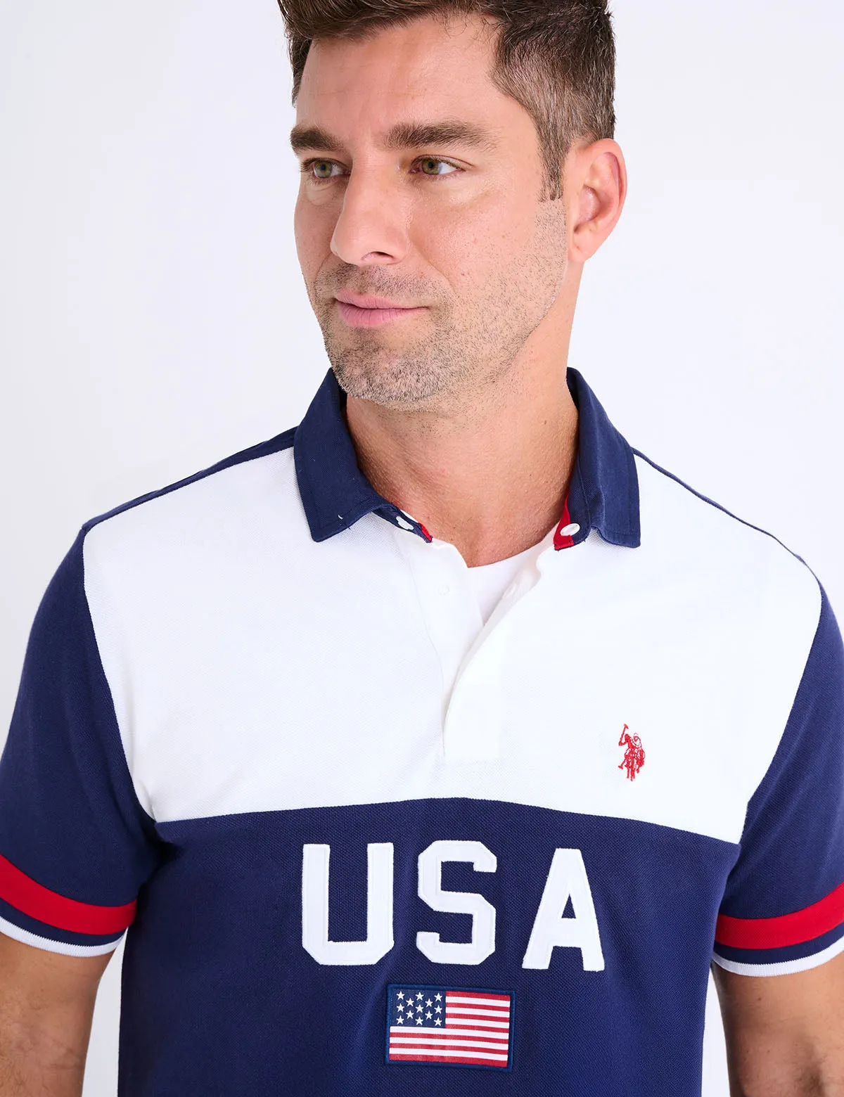 COLOR BLOCK USA APPLIQUE PIQUE POLO SHIRT sold by U.S. Polo Assn. product image thumbnail 2