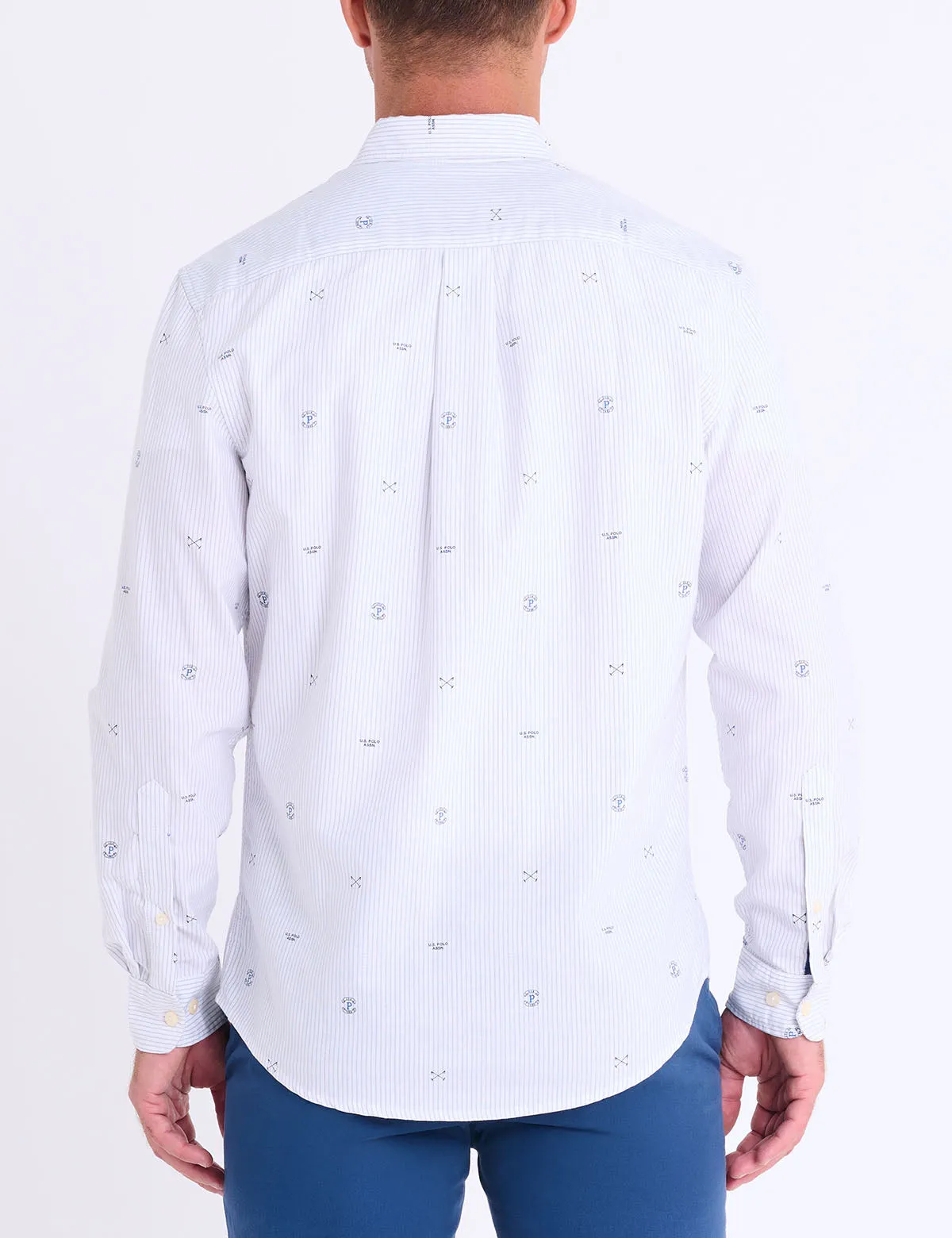 LONG SLEEVE ALL OVER LOGO PRINT OXFORD SHIRT sold by U.S. Polo Assn. product image thumbnail 5