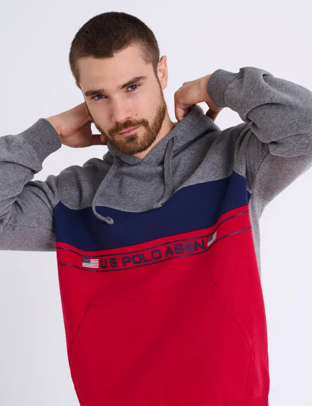 COLOR BLOCK WORDMARK PULLOVER HOODIE sold by U.S. Polo Assn.