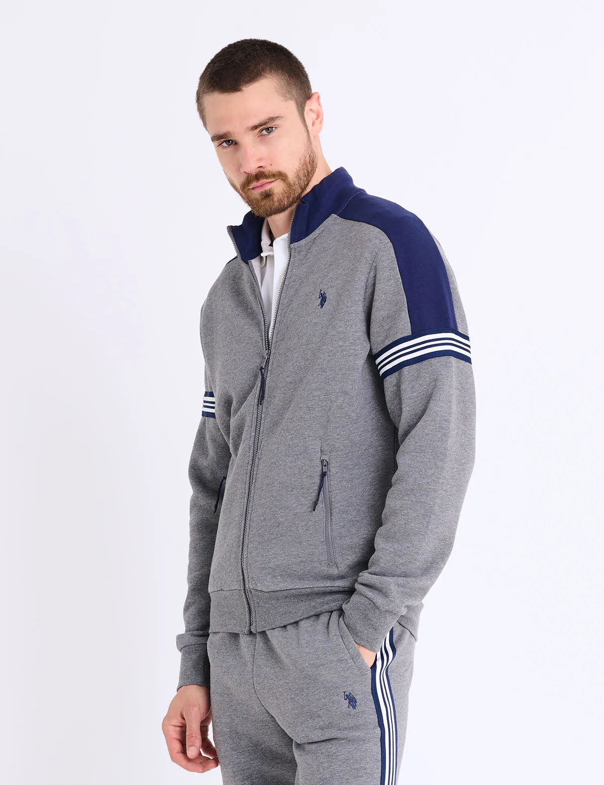 TRICOT TAPE FULL ZIP FLEECE TRACK JACKET sold by U.S. Polo Assn. product image thumbnail 4