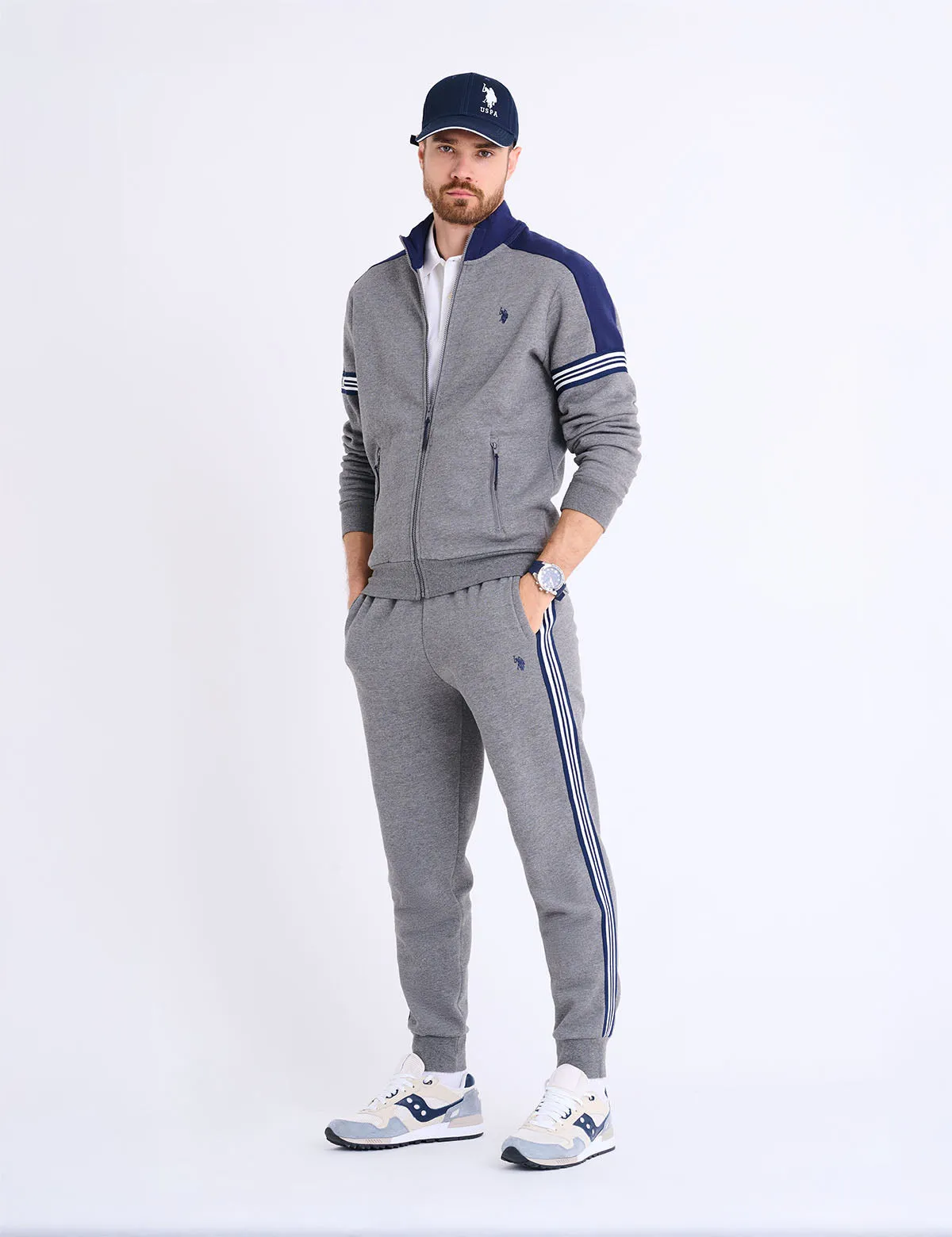 TRICOT TAPE FULL ZIP FLEECE TRACK JACKET sold by U.S. Polo Assn. product image thumbnail 3