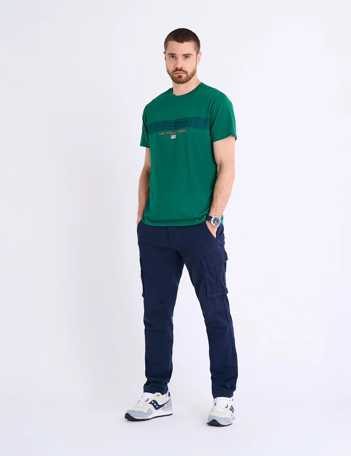 EMBOSSED USPA STRIPE JERSEY T-SHIRT sold by U.S. Polo Assn. product image thumbnail 3