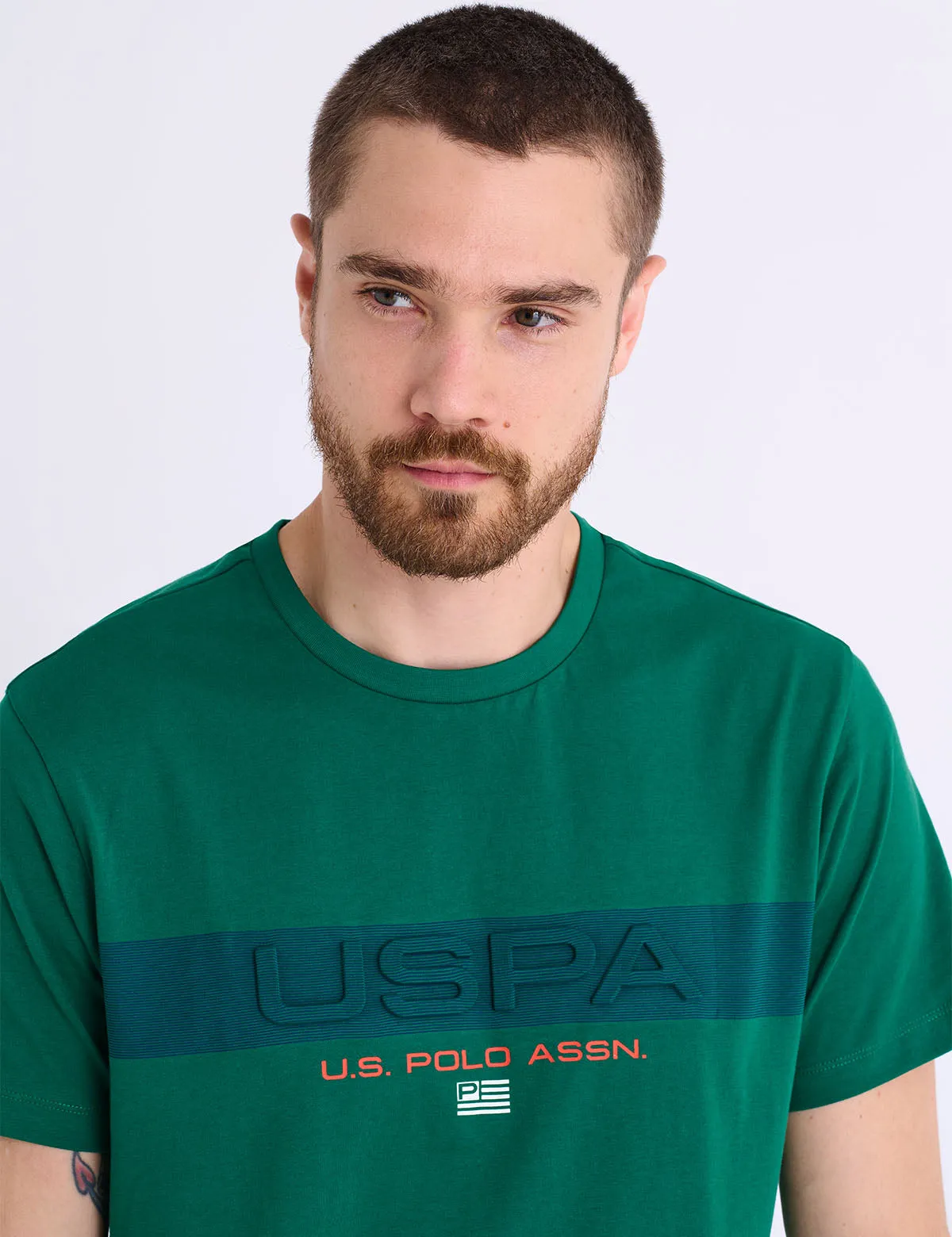 EMBOSSED USPA STRIPE JERSEY T-SHIRT sold by U.S. Polo Assn. product image thumbnail 2