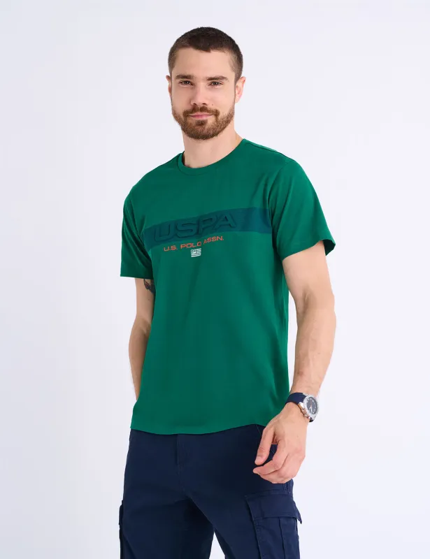 EMBOSSED USPA STRIPE JERSEY T-SHIRT sold by U.S. Polo Assn.