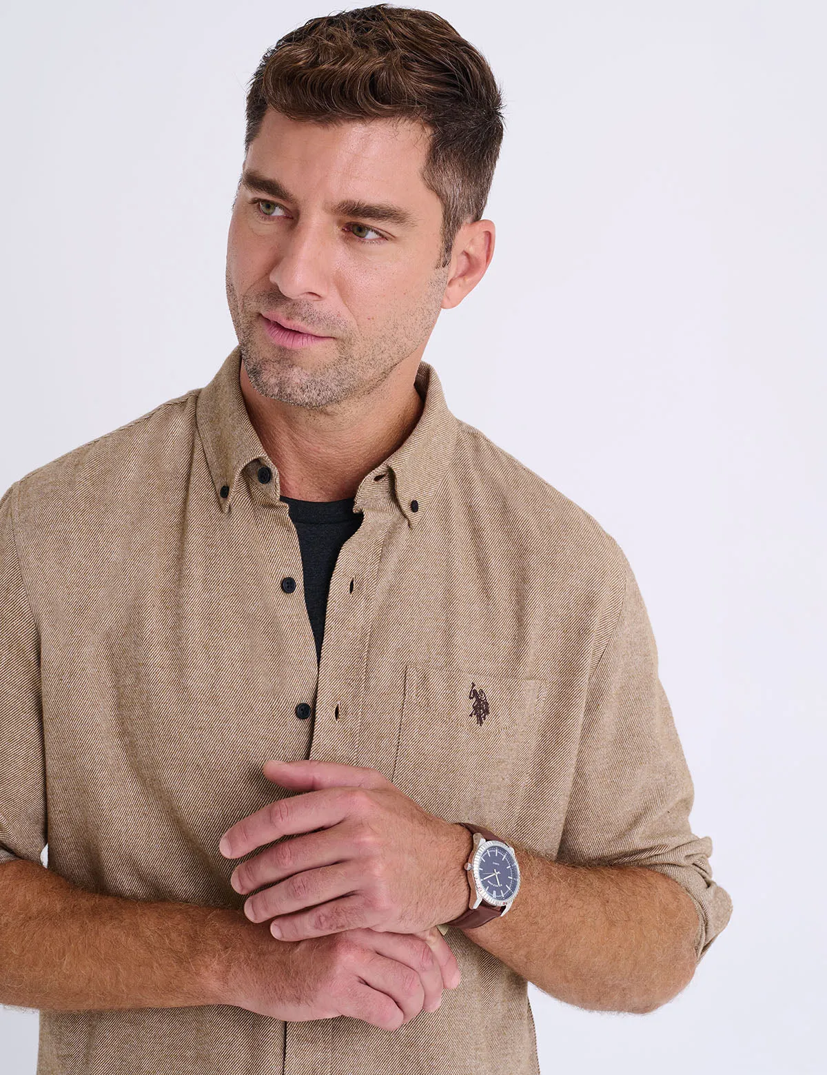 LONG SLEEVE HEAVY BRUSHED TWILL SHIRT sold by U.S. Polo Assn. product image thumbnail 2
