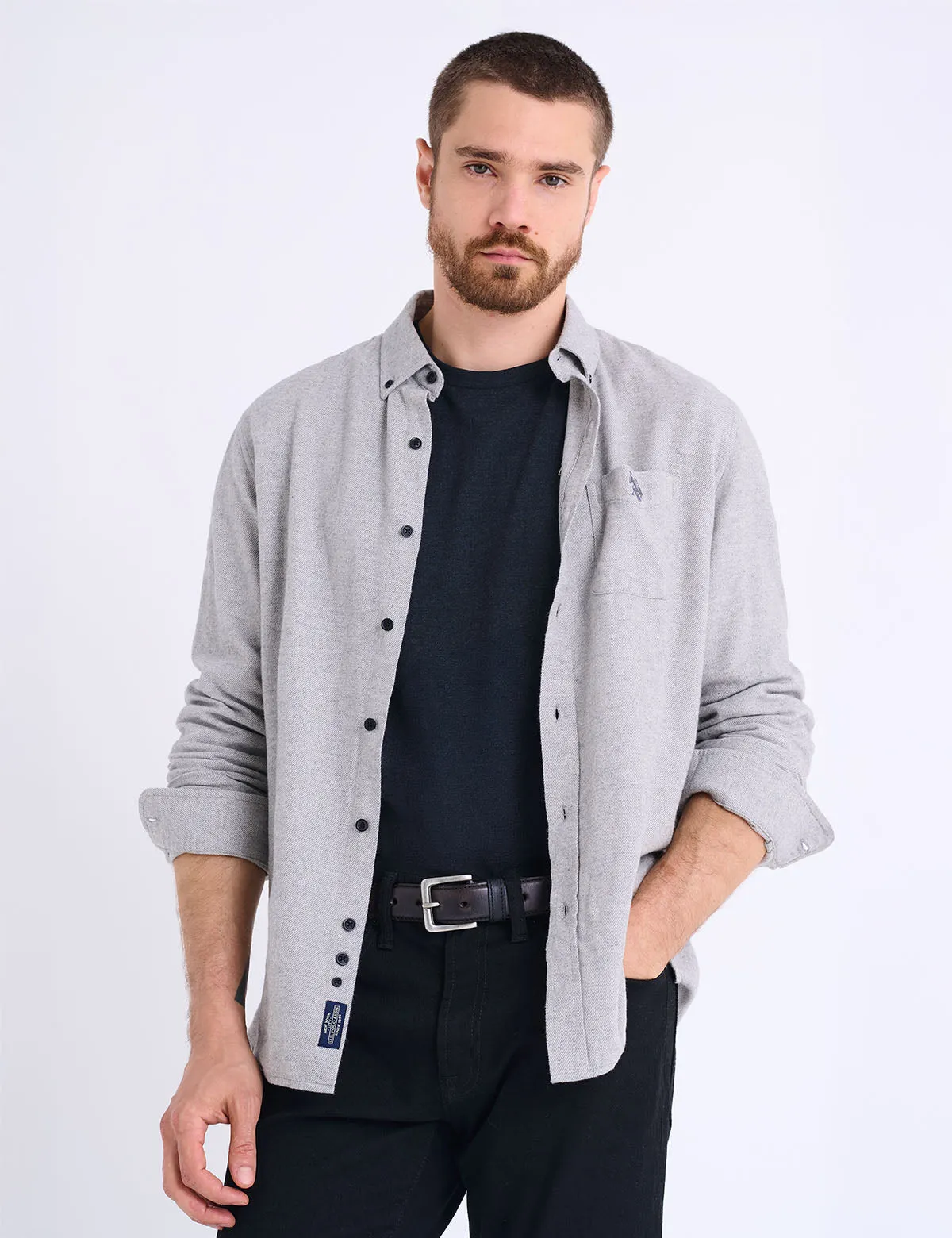 LONG SLEEVE HEAVY BRUSHED TWILL SHIRT sold by U.S. Polo Assn. product image thumbnail 5