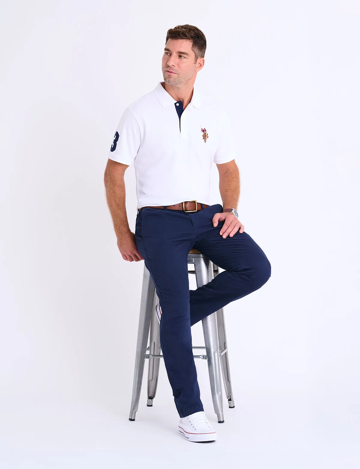 STRETCH TWILL SLIM STAIGHT CHINO PANTS sold by U.S. Polo Assn. product image thumbnail 2