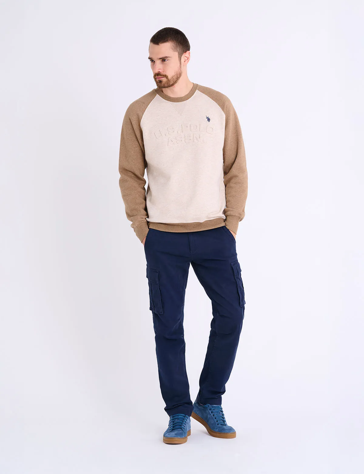 RAGLAN SLEEVE EMBOSSED FLEECE PULLOVER sold by U.S. Polo Assn. product image thumbnail 3