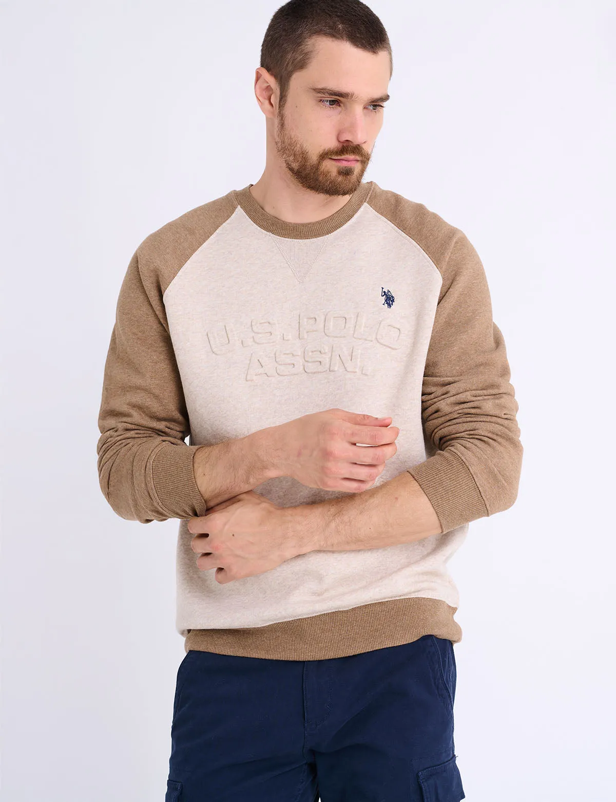 RAGLAN SLEEVE EMBOSSED FLEECE PULLOVER sold by U.S. Polo Assn. product image thumbnail 4