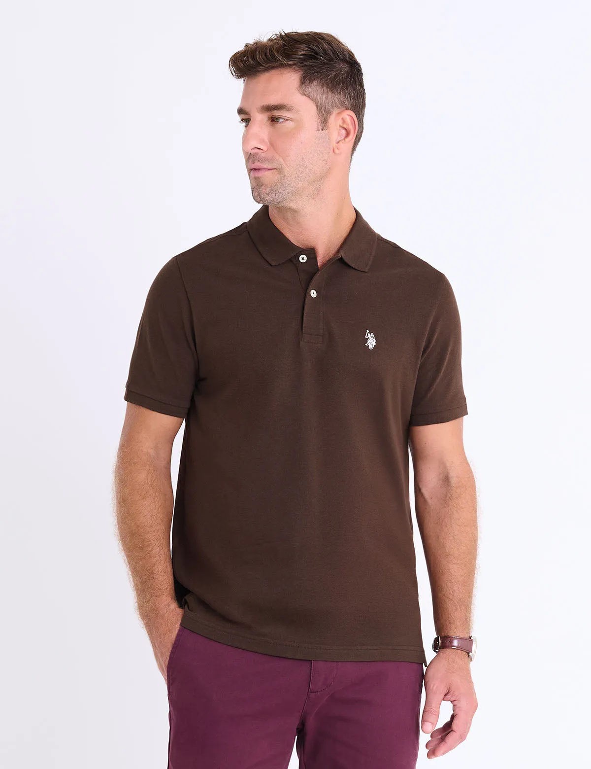 SOLID PIQUE SMALL LOGO POLO SHIRT sold by U.S. Polo Assn.