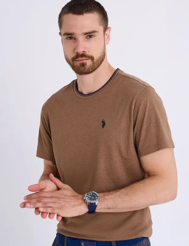 TIPPED CREW NECK COLLAR T-SHIRT sold by U.S. Polo Assn.