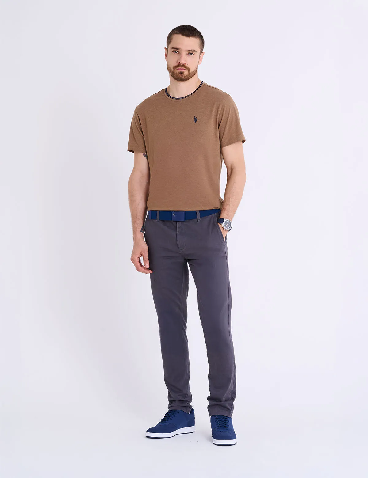 TIPPED CREW NECK COLLAR T-SHIRT sold by U.S. Polo Assn. product image thumbnail 2