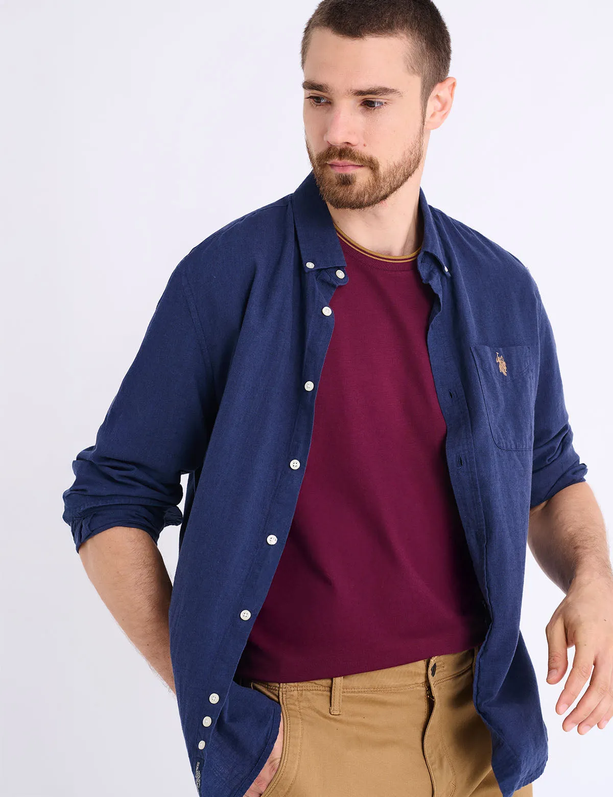 TIPPED CREW NECK COLLAR T-SHIRT sold by U.S. Polo Assn. product image thumbnail 5
