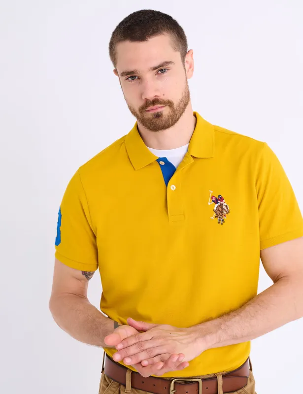 MULTI COLOR BIG LOGO SOLID POLO SHIRT sold by U.S. Polo Assn.