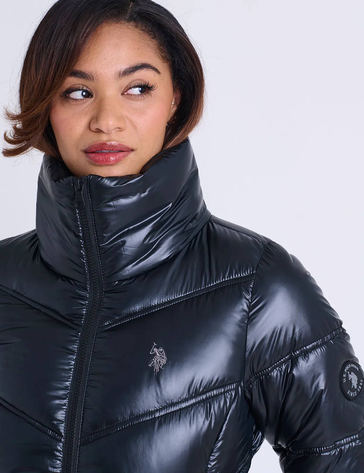 SHINY CHEVRON QUILTED PUFFER JACKET sold by U.S. Polo Assn. product image thumbnail 3