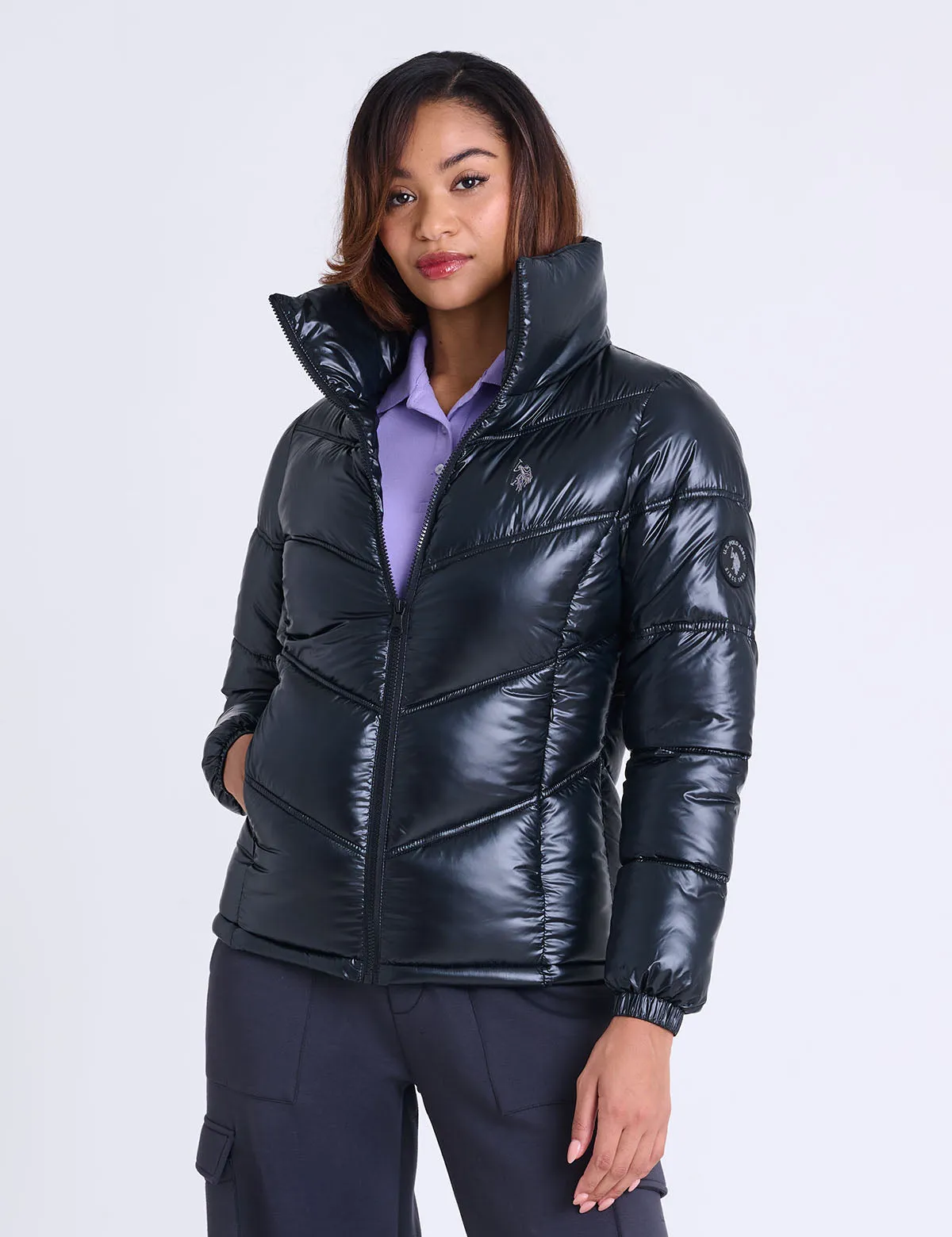 SHINY CHEVRON QUILTED PUFFER JACKET sold by U.S. Polo Assn. product image thumbnail 2
