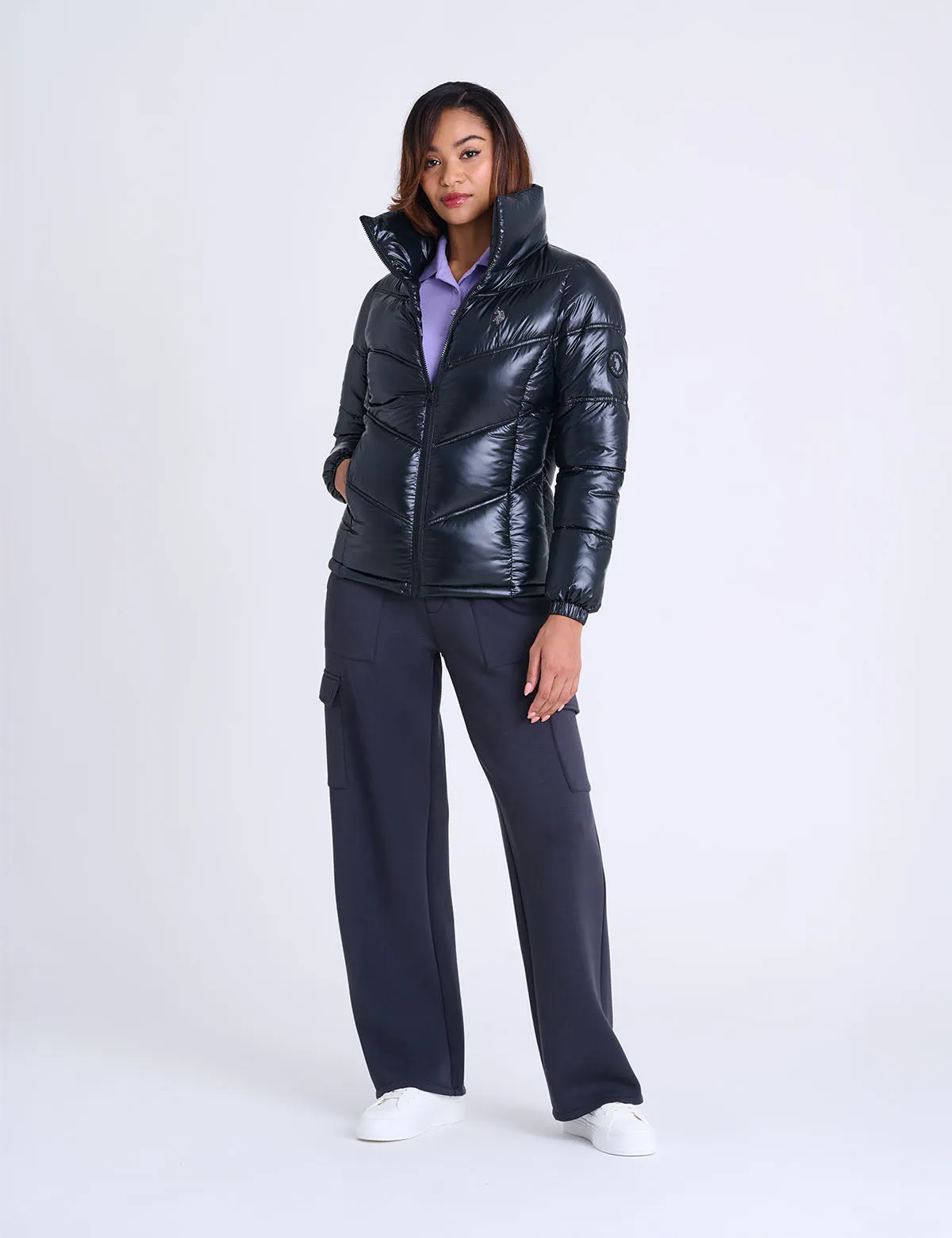 SHINY CHEVRON QUILTED PUFFER JACKET sold by U.S. Polo Assn. product image thumbnail 4